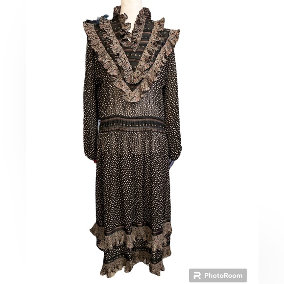 Vintage Diane Freis Georgette Boho Prairie Dress - Picture 2 of 16